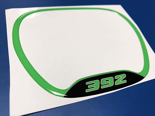 392 Lime Green Domed Trim Ring — Adhesivo de vinilo (volante) para Dodge Challenger