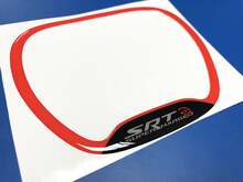 Embellecedor del volante Anillo SRT Hellcat sobrealimentado Rayas rojas abovedadas Pegatina Calcomanía Dodge
 2