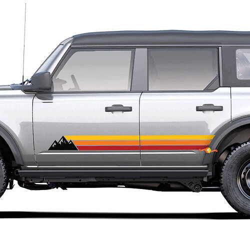 Vinilo adhesivo de bandas laterales de estilo retro con montañas para Toyota 4Runner