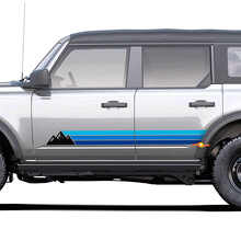 Vinilo adhesivo de bandas laterales de estilo retro con montañas para Toyota 4Runner_2