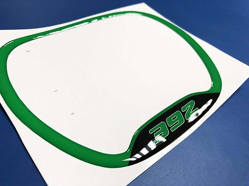 392 Green Domed Trim Ring — Adhesivo de vinilo (volante) para Dodge Challenger
