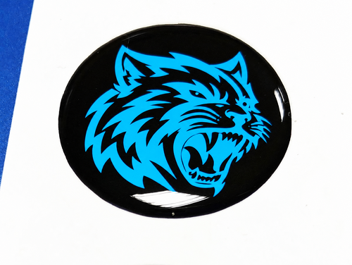 Hellcat Style Cyan Custom Cat Domed Insert — Adhesivo de vinilo (botón de arranque) para Dodge Challenger