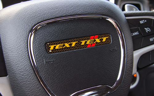 Calcomanía adhesiva de vinilo en tira abombada con panal rojo amarillo estilo Scat Pack para volante Dodge Challenger
