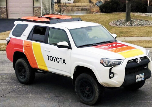 2 lados de la vieja escuela toyota 4Runner Tundra Tacoma LandCruiser gráficos vinilo calcomanías pegatinas kits
