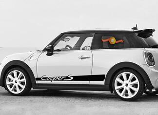 Calcomanía gráfica estilo Porsche con letras de rayas laterales Mini Cooper S F56 2014-2018
