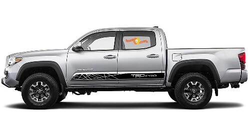 Kit de calcomanías de vinilo con franjas laterales estilo TRD Pro para Toyota Tacoma 2016