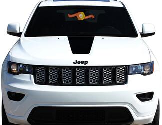 2011-2018 Jeep Grand Cherokee Front Hood GRAPHIC Decal BLACKOUT
