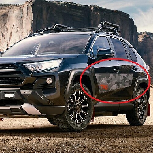 Par de NUEVO estilo TRD RAV4 2019 2020 Toyota Pegatina Calcomanía Camo Montañas
