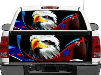 Bandera de águila de EE. UU. Ventana trasera de EE. UU. O calcomanía de puerta trasera Camioneta SUV Coche
