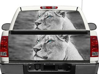 BW Lion blanco y negro ventana trasera o puerta trasera calcomanía pegatina camioneta SUV coche
