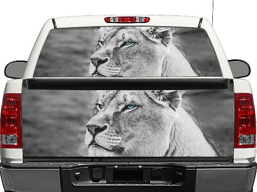 Vinilo adhesivo White Lion para ventana trasera o portón trasero de camioneta SUV