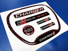 Conjunto de CHARGER HONEYCOMB Desarrollado por SRT Anillo embellecedor del volante emblema pegatina adhesiva en forma de cúpula 2
 2
