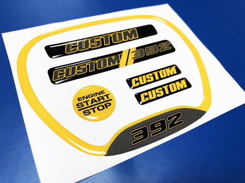 Juego de Letras Amarillas Personalizadas Interior Volante Botón de Arranque Motor Funda de Llave Vinilo Calcomanía para Dodge Charger 2015-2026