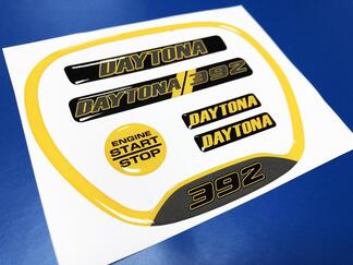 Juego de Daytona 392 amarillo volante TRIM RING emblema cúpula calcomanía cargador Dodge
