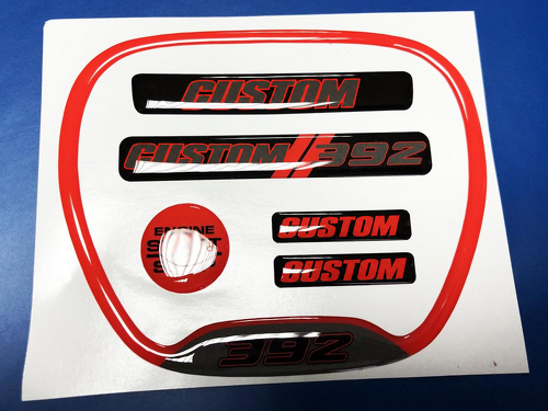 Juego de interiores con letras rojas personalizadas Volante Botón de arranque del motor Llave Fob Pegatina de vinilo para Dodge Charger 2015-2026