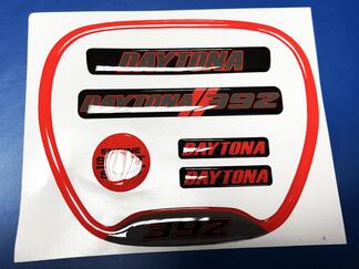 Juego de Charger Red Daytona 392 volante TRIM RING emblema calcomanía abovedada Charger Dodge
