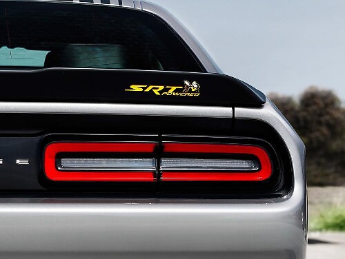 Calcomanía de emblema abovedado con tecnología SRT para Dodge Challenger y Charger
