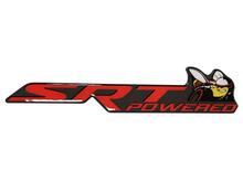 Scat Pack Challenger o Charger SRT Powered insignia emblema abovedado Pegatina Calcomanía Dodge Reed color Fondo gris con sombras negras
 2
