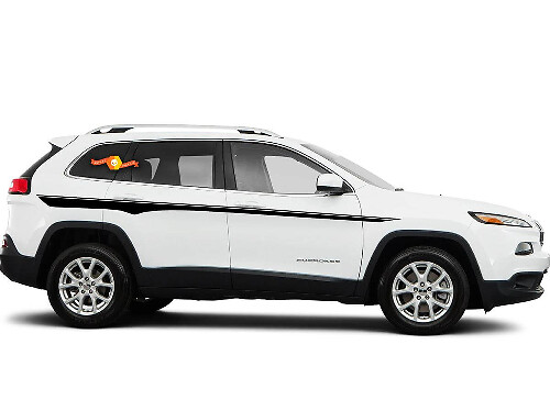 Vinilos Adhesivos de Rayas Laterales en Degradado para Jeep Cherokee 2014-2019