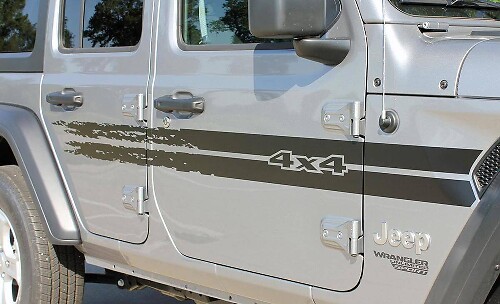 Juego de pegatinas de vinilo con franja lateral desgastada Sport 4x4 para Jeep Wrangler