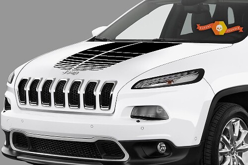 Calcomanías de vinilo para capó de Jeep Compass, rayas gráficas 2017-2019
