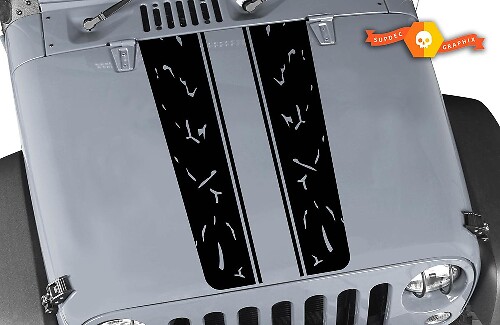 Pegatina adhesiva de vinilo con franjas dobles para capó de Jeep Wrangler