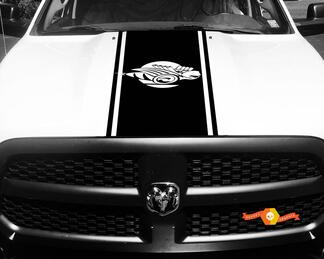 Dodge Ram 1500 2500 3500 vinilo Racing Stripe Rumble Bee Hemi Hood calcomanías pegatinas #9
