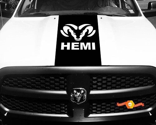 Dodge Ram 1500 2500 3500 Vinilo Racing Stripe RAM Hemi Hood Calcomanías Pegatinas #13
