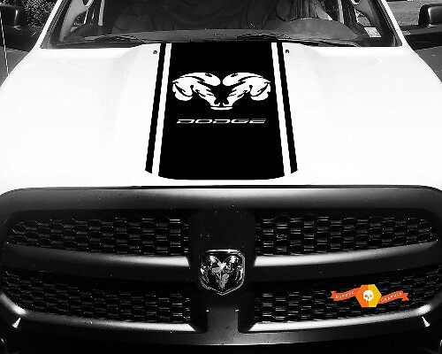 Dodge Ram 1500 2500 3500 Vinilo Racing Stripe RAM Dodge Hood Calcomanías Pegatinas #17
