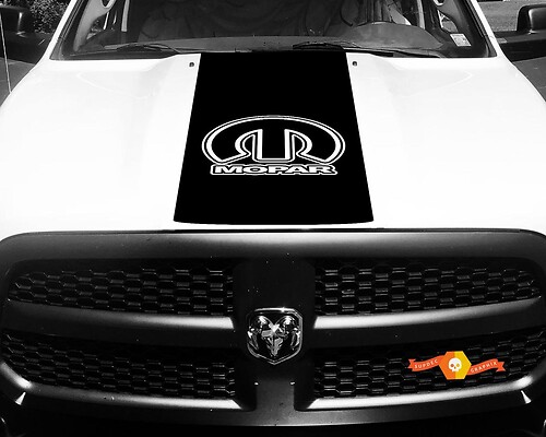 Dodge Ram 1500 2500 3500 Vinilo Racing Stripe RAM Dodge Hood Calcomanías Pegatinas #22

