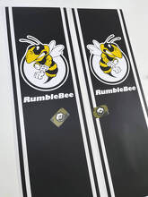 Calcomanía de vinilo para cabecera con franjas estilo Rumble Bee para Dodge Ram_3