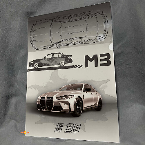 Panel de arte de pared de garaje de acrílico brillante personalizado M3 G80 para fans de BMW