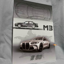 Panel de arte de pared de garaje de acrílico brillante personalizado M3 G80 para fans de BMW_3