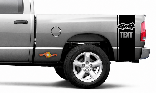4X4 TEXT Pinstripe Bed Band Pair Lateral de caja Adhesivo de vinilo para Dodge Ram 1500
