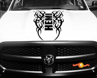 Dodge Ram vinilo capucha calcomanía Tribal pegatina tatuaje Hemi Racing Stripe 4x4 #64
