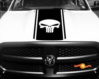 1500 2500 3500 Ram Truck Punisher vinilo Racing Stripe Hood calcomanía pegatina #88
