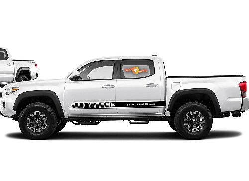 2X Toyota Tacoma 2016-2019 faldón lateral Calcomanías de vinilo gráficos kit de pegatinas de rally
