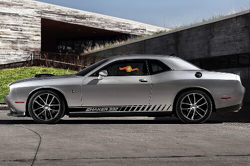 2X Pegatinas de Espacio Negativo para Paneles Laterales SHAKER Calcomanías Franjas de Vinilo para Dodge Challenger