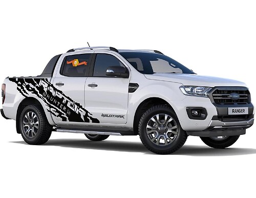 2x Cazador de calcomanías de vinilo laterales para Ford Ranger Raptor
