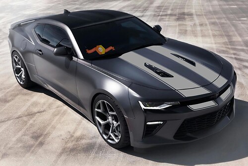 Calcomanía adhesiva de vinilo para capó con doble franja de carreras para Chevrolet Camaro 2016-2018