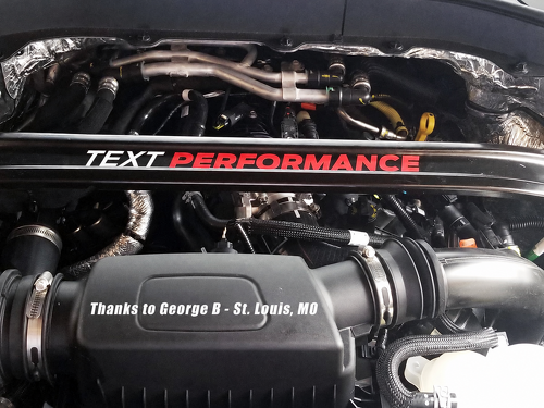 Etiqueta adhesiva de vinilo personalizada Performance Under Hood Strut Brace para Musclecar Explorer ST 2020