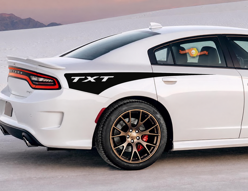 TXT Solid Quarter Wedge Pair Guardabarros trasero Adhesivo de vinilo para Dodge Charger 2011-2020