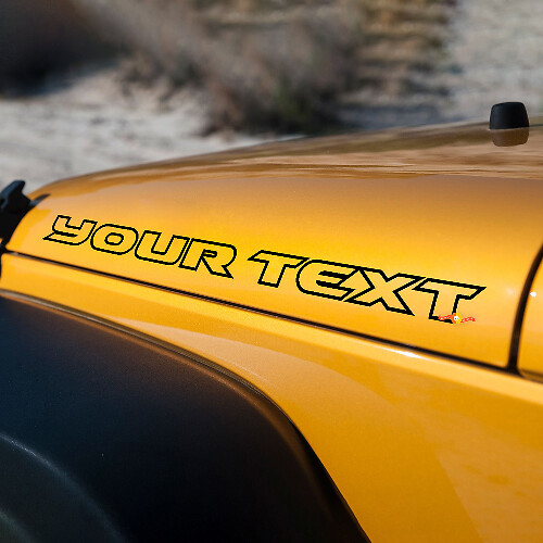 Calcomanía de vinilo de texto personalizado para capó para Jeep Wrangler Rubicon