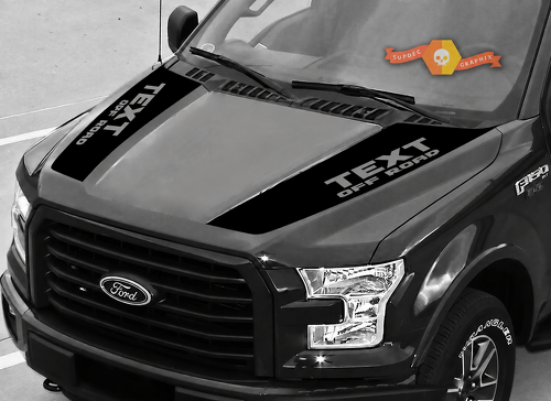 TEXT OFF ROAD Twin Hood Rail Pair Capó Adhesivo de vinilo para Ford F-150 Raptor