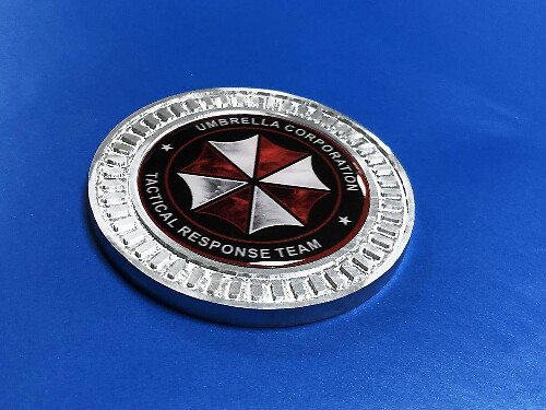 Insignia Emblema 3D de Aluminio del Equipo de Respuesta Táctica de Umbrella Corporation para Jeep Wrangler