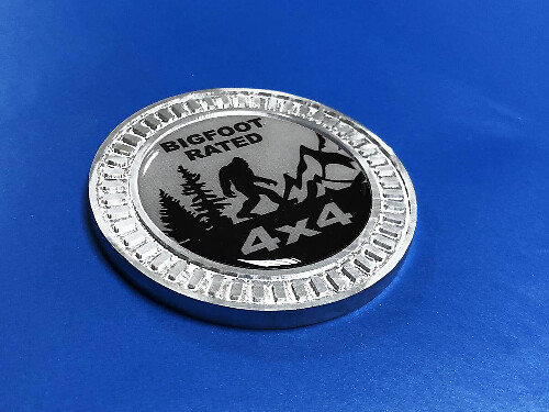 Emblema Metálico de Aluminio para Guardabarros Bigfoot Rated 4x4 Vinilo Adhesivo para Jeep Wrangler