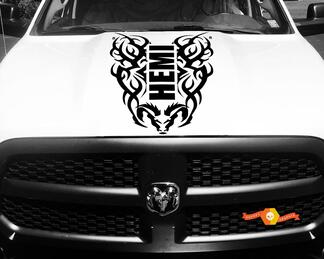 Capucha calcomanía Tribal Vinyl Stripe para Dodge Ram 1500 Hemi Racing Sticker 4x4