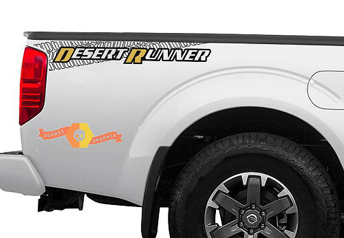 Juego de vinilos laterales con diseño de huella de neumático Desert Runner para Nissan Frontier