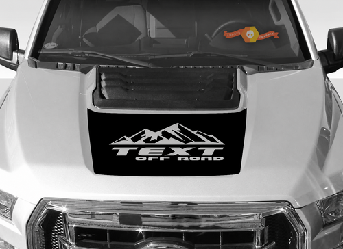 TEXT OFF ROAD Mountain Panel Capó Adhesivo de vinilo para Ford F-150