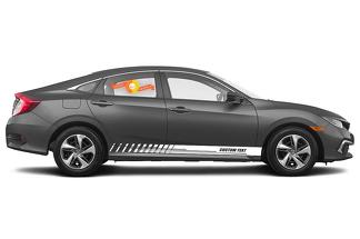 Calcomanías de vinilo con rayas de panel basculante de carreras para Honda Civic Sport

